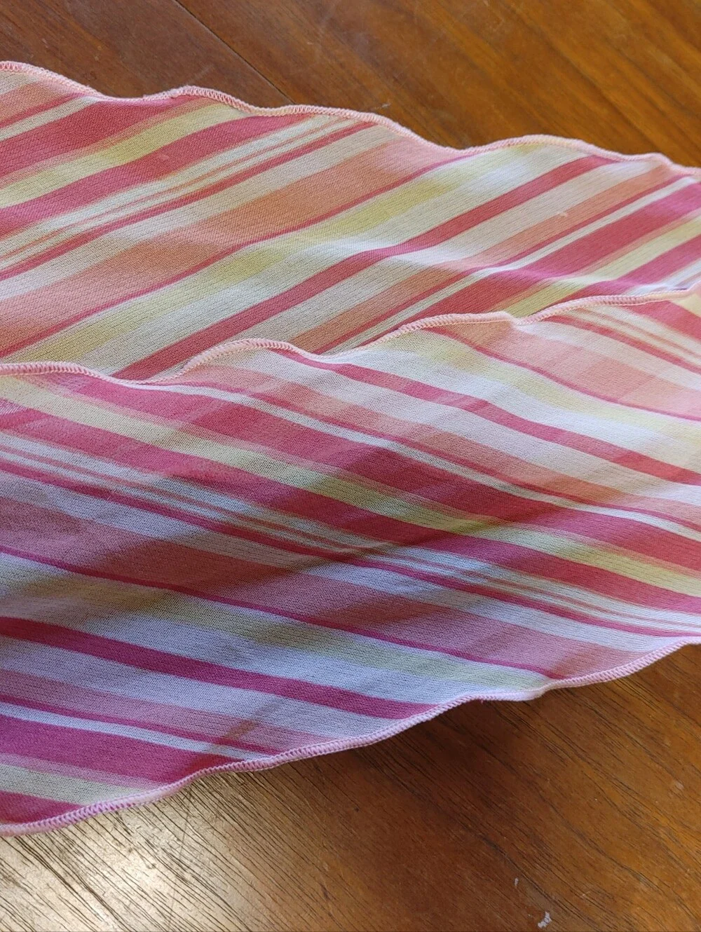 Vintage Pink Striped Hair Scarf